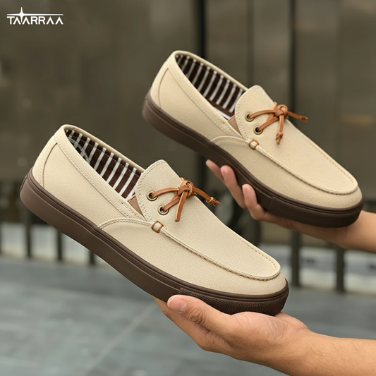 Beige Leather Loafers